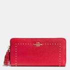 Coach Edge Studs Accordion Zip Wallet In Grossgrain Leather