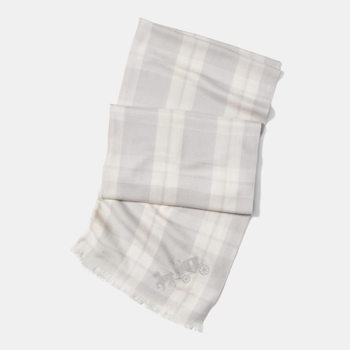 Coach Mount Plaid Oblong Scarf