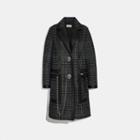 Coach Tailored Wool Coat With Leather Detail