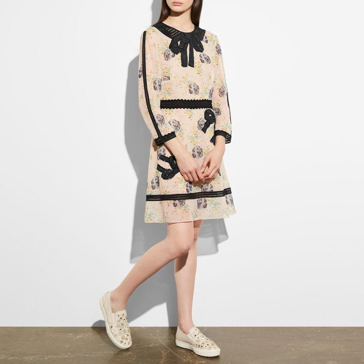 Coach Embroidered Prairie Dog Rose Dress