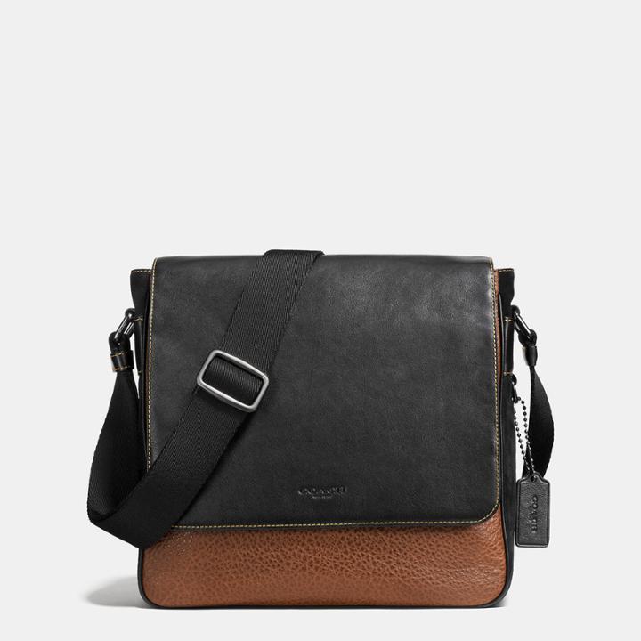 Coach Metropolitan Map Bag In Material Block Leather