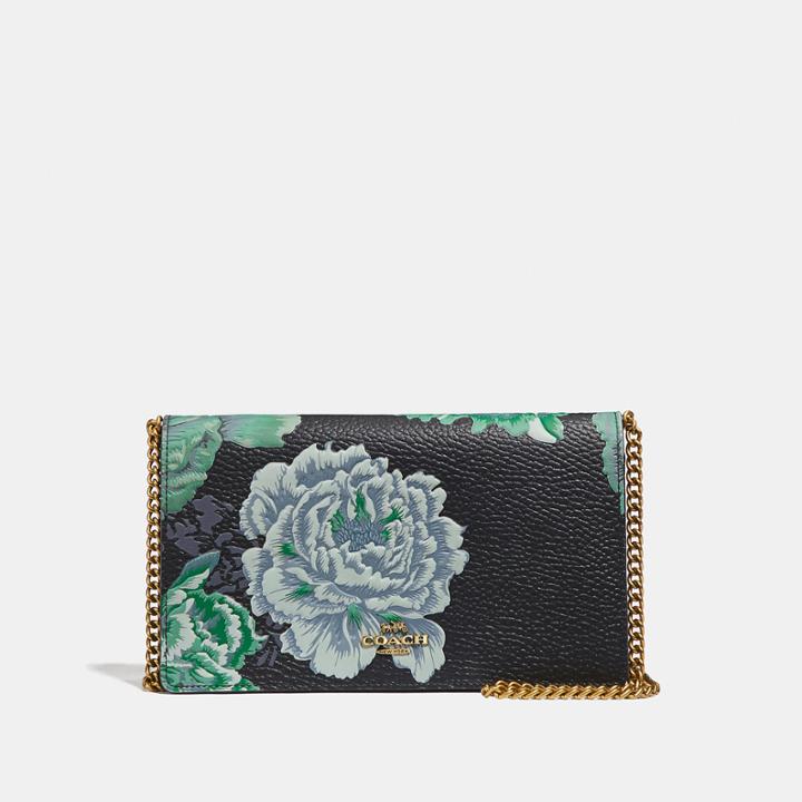 Coach Callie Foldover Chain Clutch With Kaffe Fassett Print