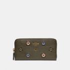 Coach Accordion Zip Wallet With Scattered Rivets