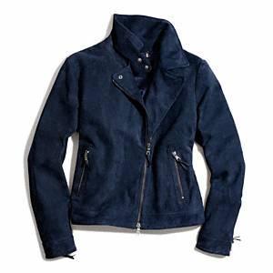 Coach - Suede Moto Jacket Navy Xs