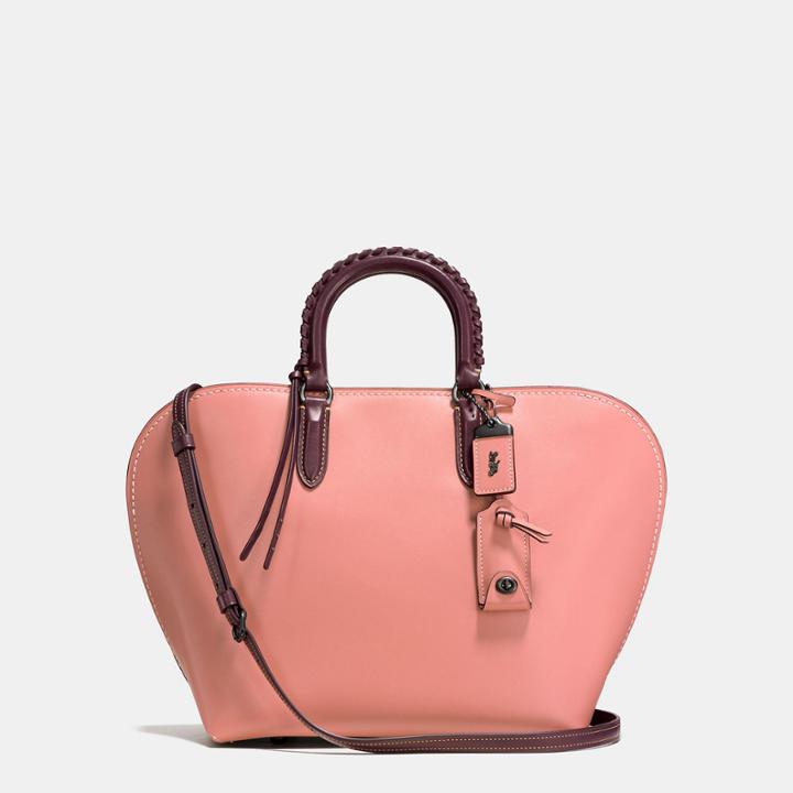 Coach Dakotah Satchel With Embellished Handle In Glovetanned Leather