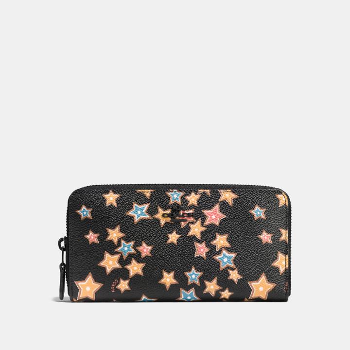 Coach Accordion Zip Wallet In Starlight Print Coated Canvas