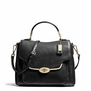 Coach Madison Leather Sm Sadie Flap Satchel Li Black