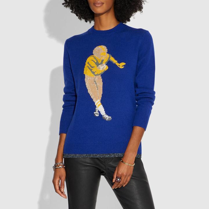 Coach Football Intarsia Sweater