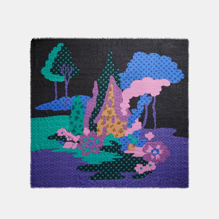 Coach Signature Spooky Cottage Patchwork Scarf