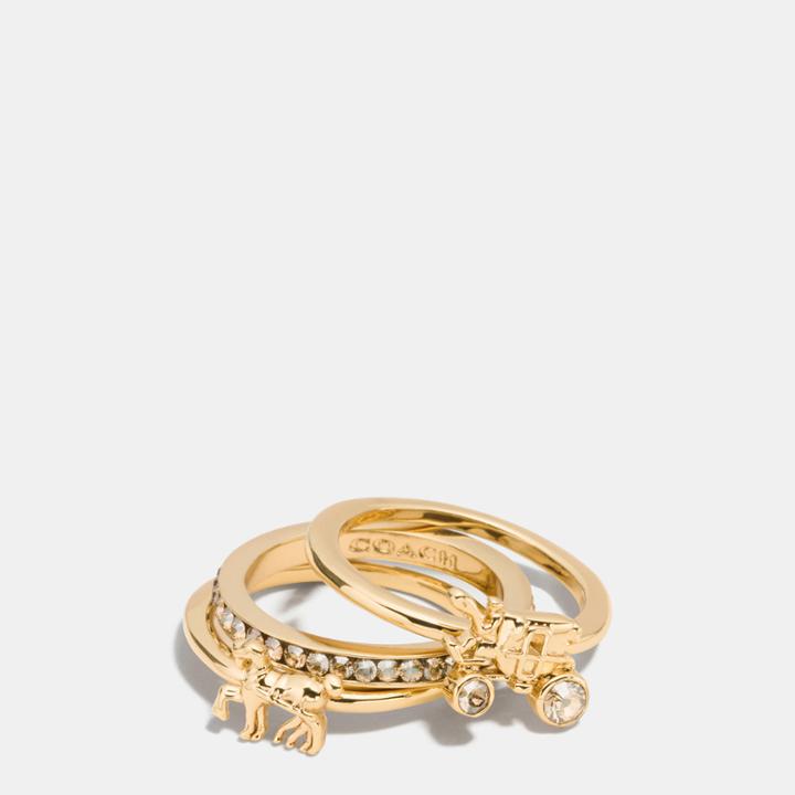 Coach Pave Horse And Carriage Ring Set