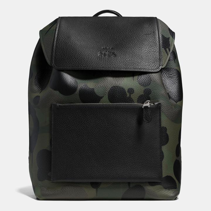 Coach Manhattan Backpack In Military Wild Beast Print Leather