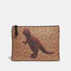 Coach Pouch 30 In Signature Canvas With Rexy By Sui Jianguo