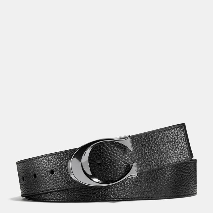 Coach Sculpted C Pebble Leather Cut-to-size Reversible Belt
