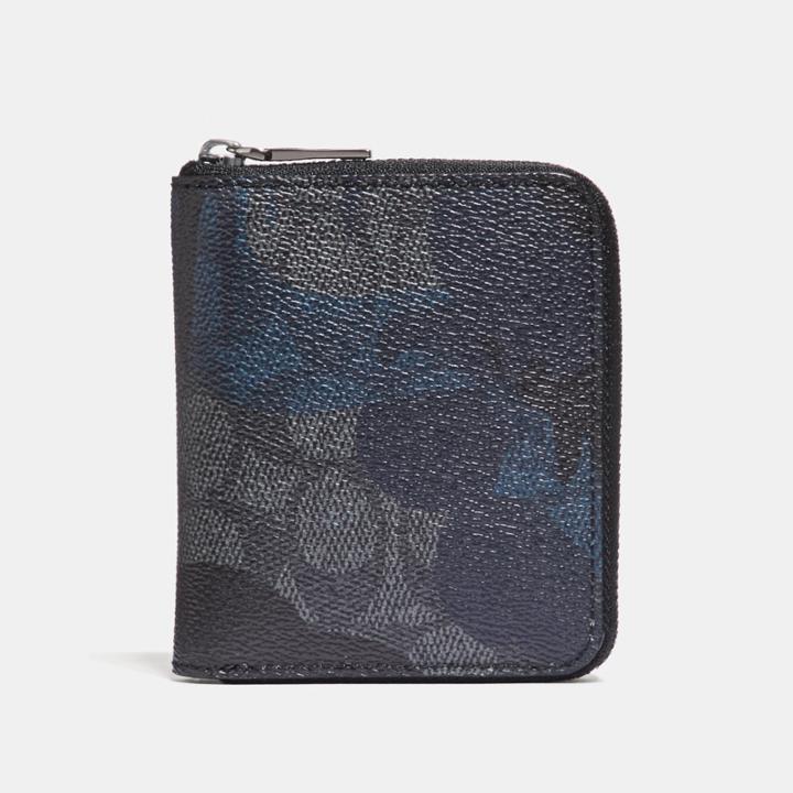 Coach Small Zip Around Wallet In Signature Wild Beast Print