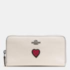 Coach Accordion Zip Wallet In Grain Leather With Souvenir Embroidery