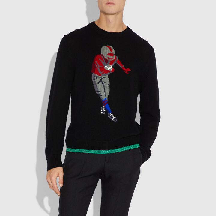 Coach Footballer Intarsia Sweater