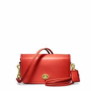 Coach Classics Leather Shoulder Purse B4/vermillion