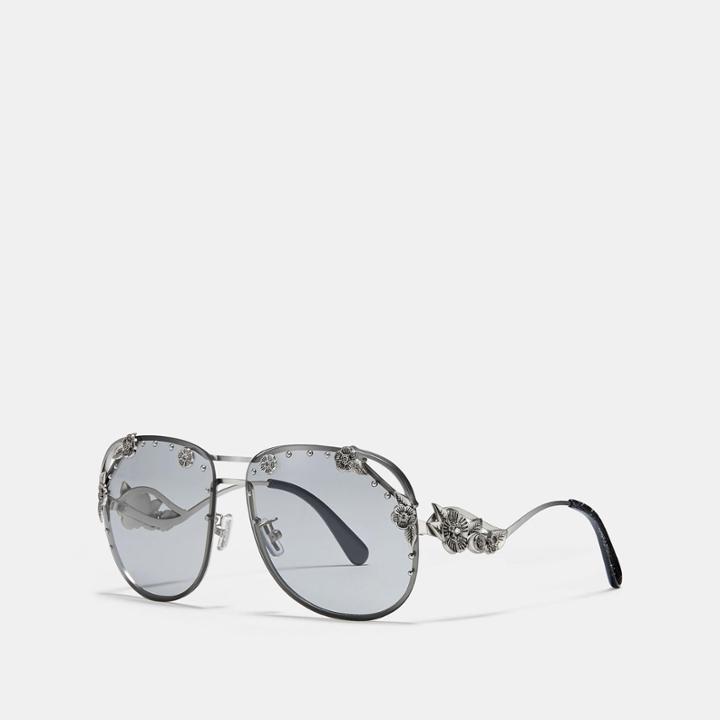 Coach Tea Rose Aviator Sunglasses