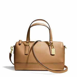 Coach Saffiano Leather Mini Satchel B4 Toffee