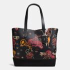 Coach Gotham Tote In Pebble Leather With Wild Western Print