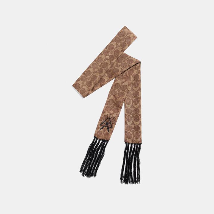 Coach Signature Pyramid Eye Skinny Scarf