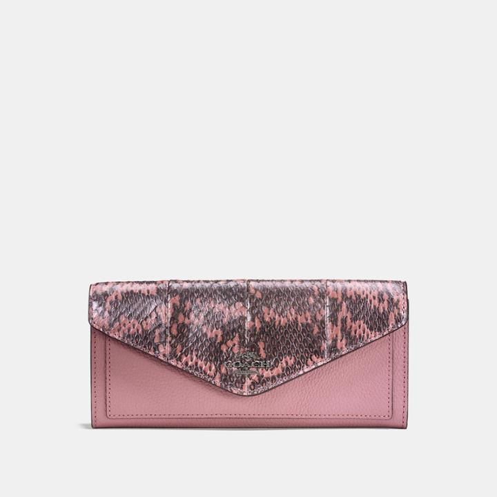 Coach Soft Wallet In Colorblock Snakeskin