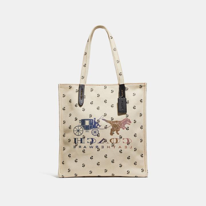 Coach Tote With Reverse Rexy And Carriage
