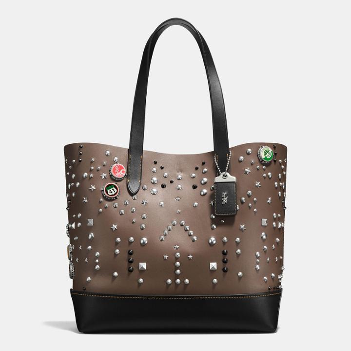 Coach Gotham Tote In Glovetanned Leather With Studs