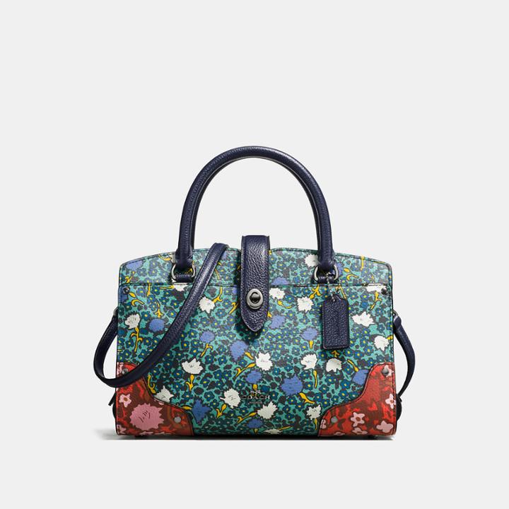 Coach Mercer Satchel 24 With Multi Floral Print