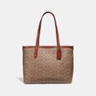 Coach Central Tote With Zip In Signature Canvas
