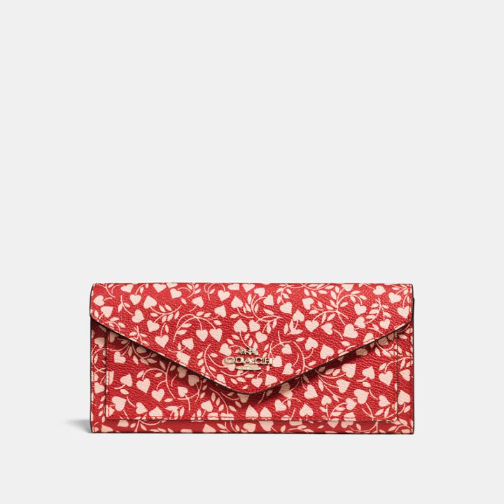 Coach Soft Wallet With Love Leaf Print