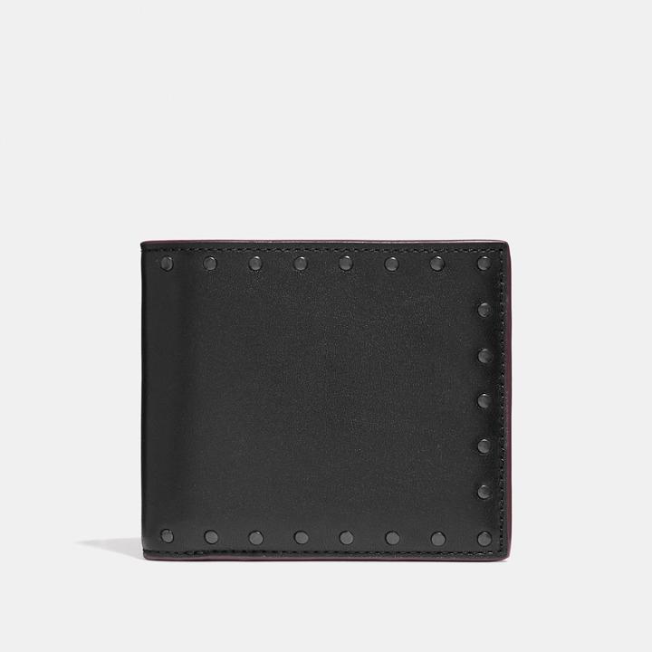 Coach Double Billfold Wallet With Rivets