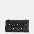 Coach Accordion Zip Wallet In Natural Pebble Leather With Prairie Rivets