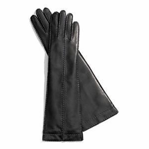Coach   Long Bonnie Stitch Leather Glove Black 7 1 2
