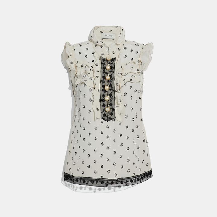 Coach Lily Print Victorian Top
