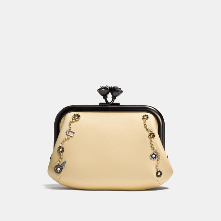 Coach Frame Pouch With Tea Rose