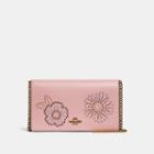 Coach Foldover Chain Clutch With Tea Rose Rivets