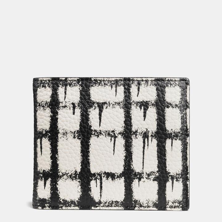 Coach 3-in-1 Wallet In Pebble Leather With Wild Plaid Print