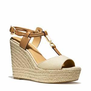 Coach - Leah Cnv - Espadrille Wedge W/ Hrdw Gold/natural 7.5 B