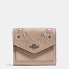 Coach Small Wallet In Glovetanned Leather With Tea Rose Tooling