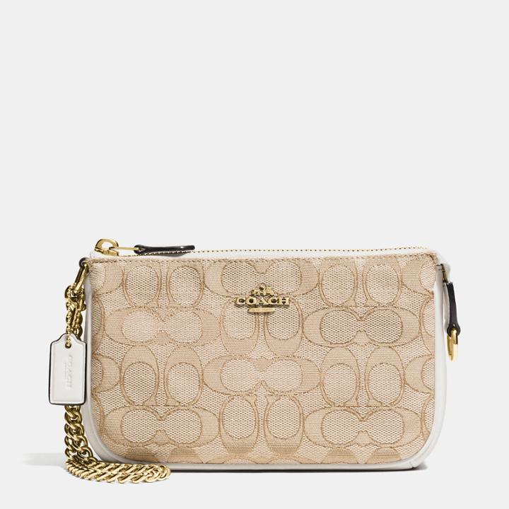 Coach Nolita Wristlet 19 In Signature Jacquard