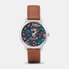 Coach Delancey Stainless Steel Floral Dial Leather Strap Watch