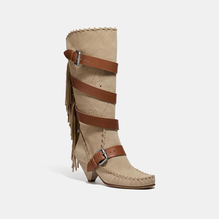 Coach Fringe Buckle Boot