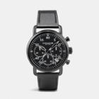 Coach 75th Anniversary Delancey Black Ionized Plated Leather Strap Watch