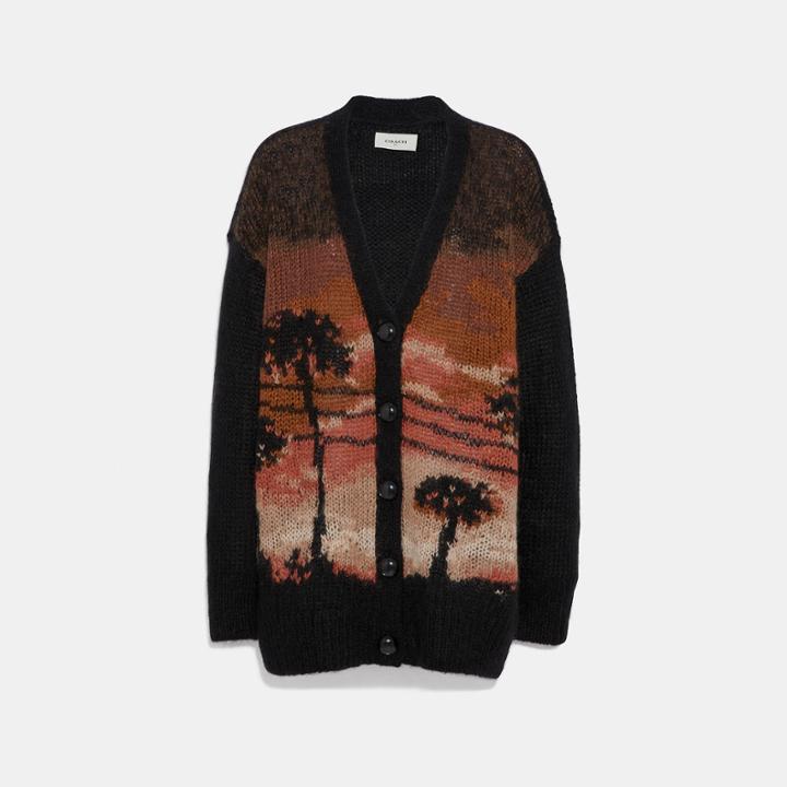 Coach Palm Tree Intarsia Cardigan