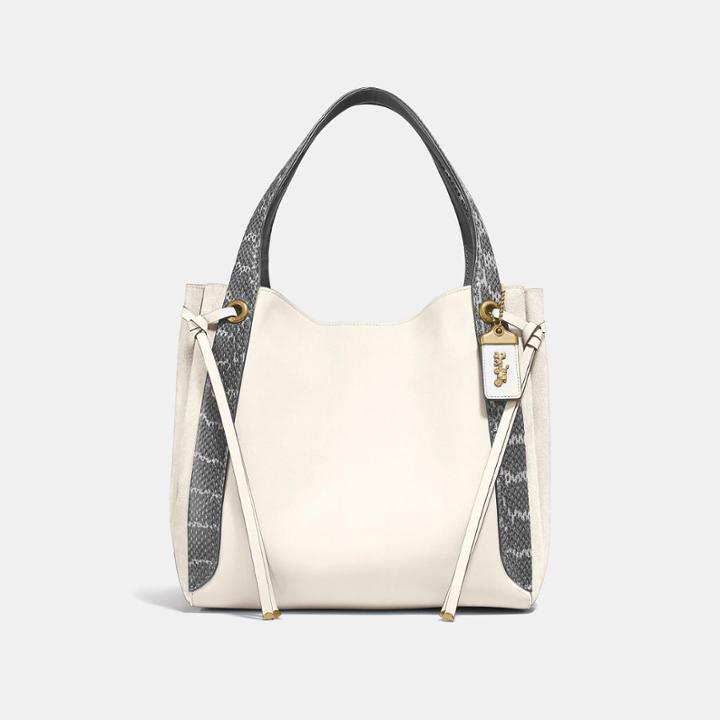 Coach Harmony Hobo In Colorblock With Snakeskin Detail
