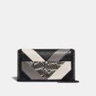 Coach Callie Foldover Chain Clutch With Patchwork And Snakeskin Detail