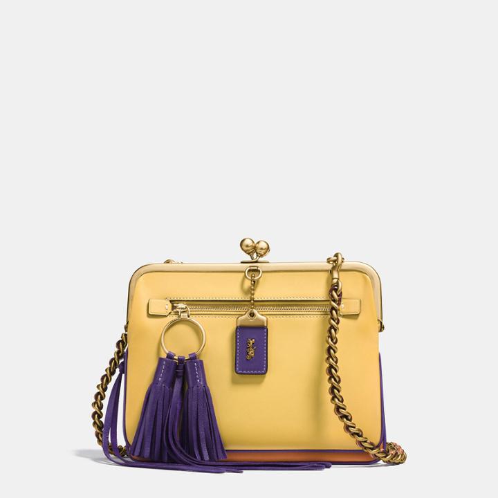 Coach Kisslock Crossbody In Colorblock Leather