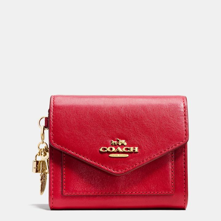 Coach Chinese New Year Charm Compact Case In Calf Leather