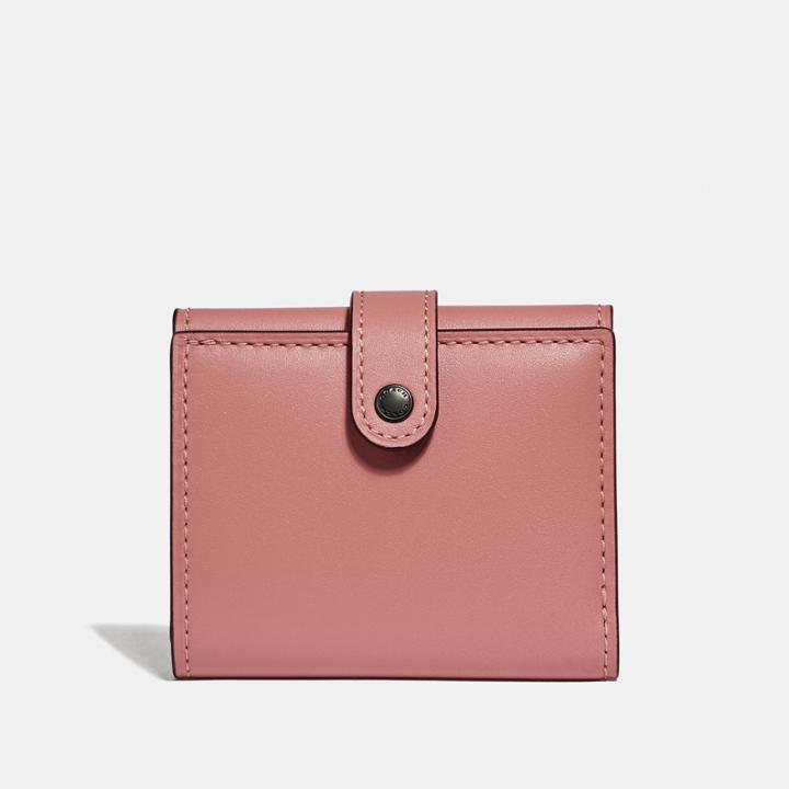 Coach Small Trifold Wallet With Floral Print Interior